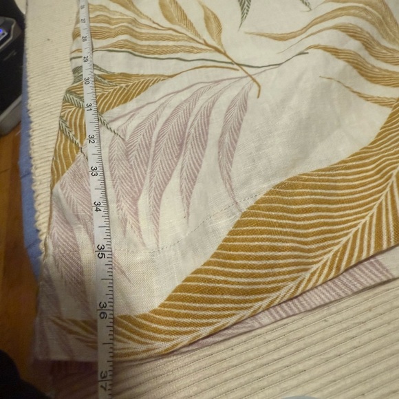 Tahari Linen Wide Leg Pants with Leaf Print - Picture 4 of 8